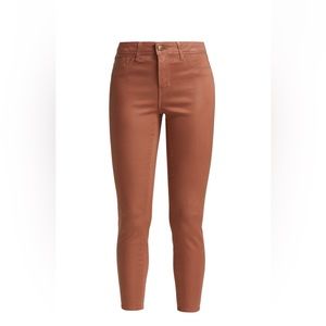 L’Agence Margot High-Rise Skinny Jeans Size 26 Mocha Brown Coated